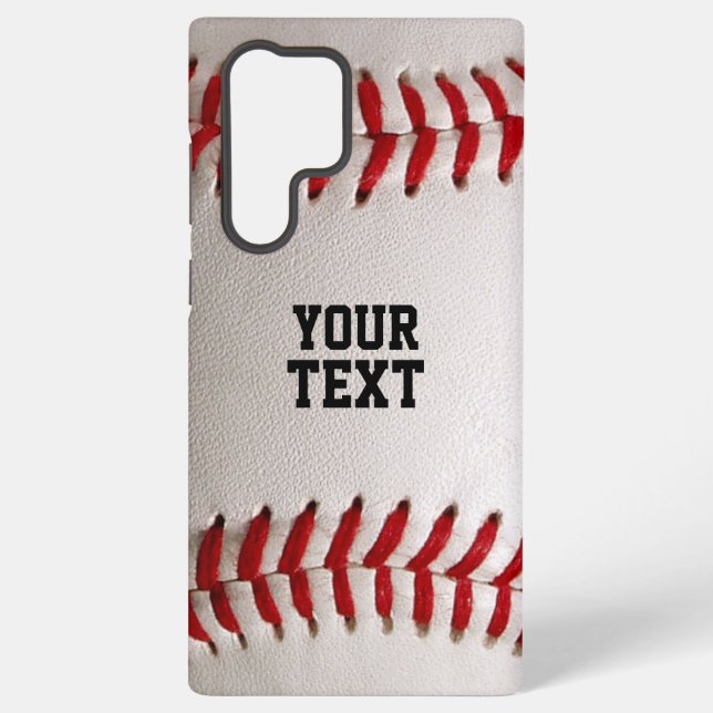 Baseball with Personalized Name Samsung Galaxy S22 Ultra Case (Back)