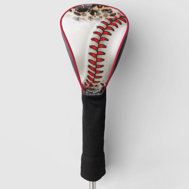 Baseball With Western Cowhide Golf Head Cover (Front)