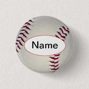 baseball with your name on it 1 inch round button