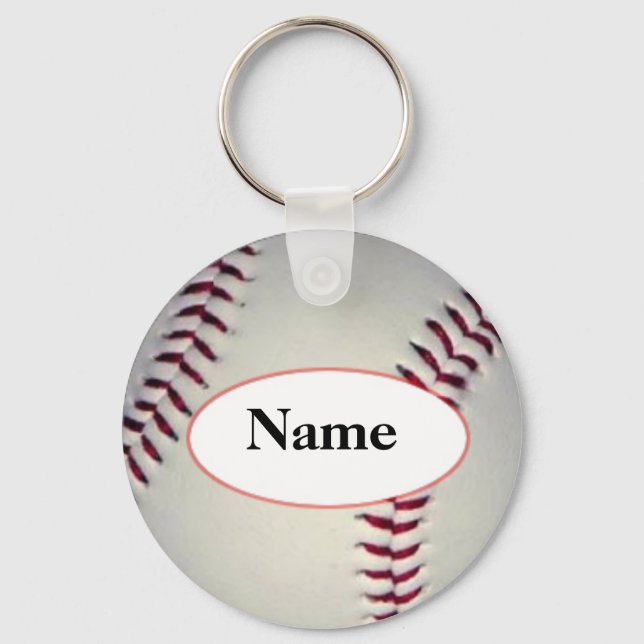 Baseball with your name on it keychain (Front)