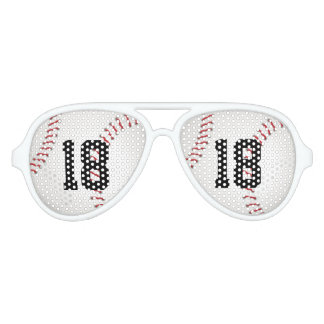 Baseball with your own number | Sports Gift Aviator Sunglasses