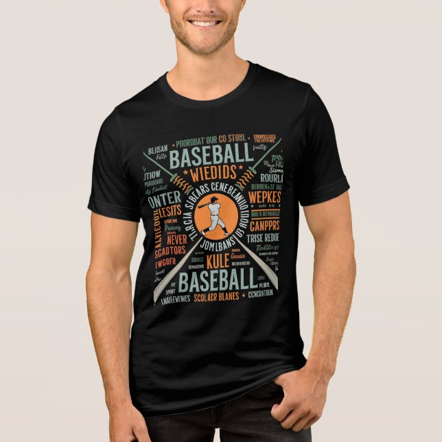 Baseball Word Art Design Tri-Blend Shirt (Front)