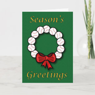 Baseball Wreath Holiday Card
