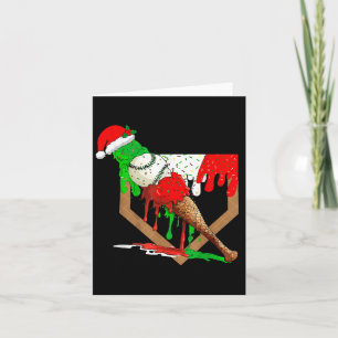 Baseball Xmas Christmas Baseball Ice Cream Drip Bo Card