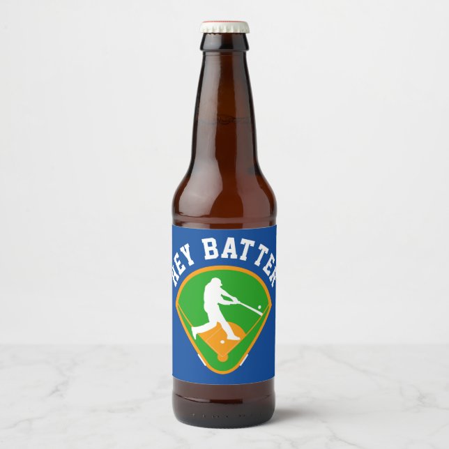Baseball Your text Beer Bottle Label (Front)