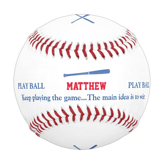 baseballer's bat and play personalized baseball (Back)
