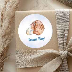 Baseballs and Bows Gender Reveal  Team Boy Sticker