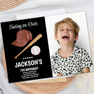 Baseballs Birthday Invitation with Black