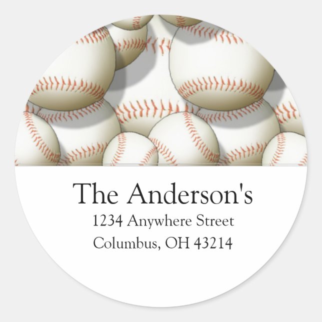 Baseballs Design 2 Étiquettes de adresse/Stickers (Devant)