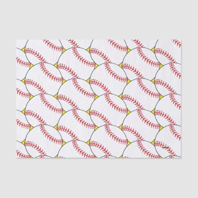 Baseballs Git Wrap Tissue Paper HAMbyWG (Front)