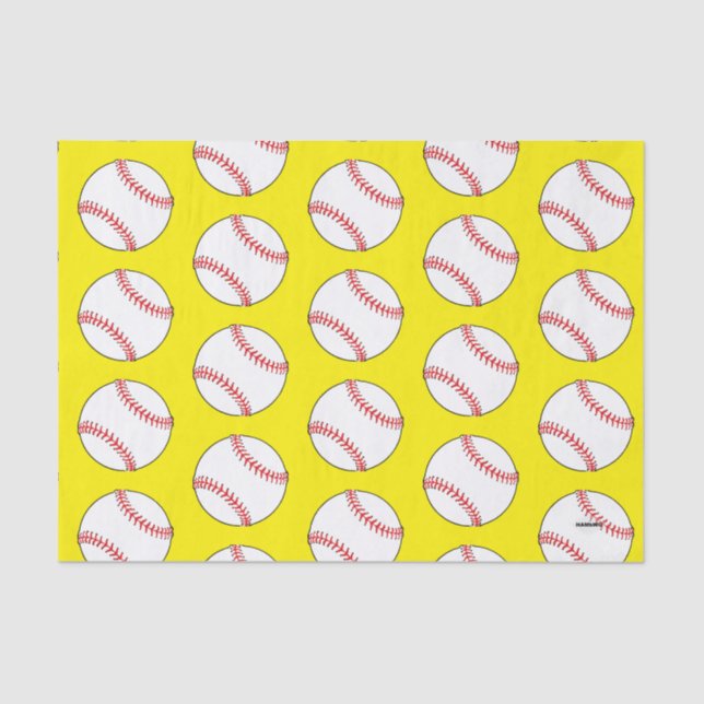 Baseballs Git Wrap Tissue Paper HAMbyWG (Front)