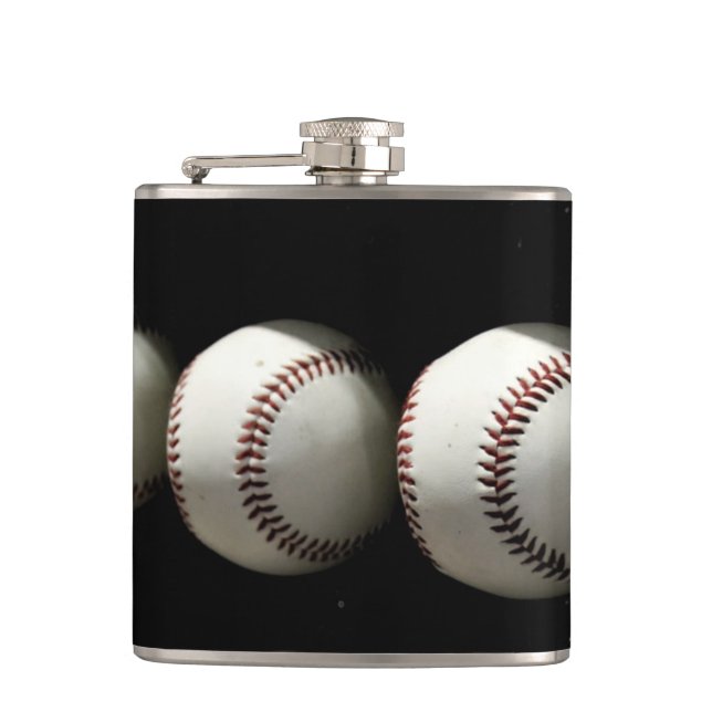 Baseballs Hip Flask (Front)