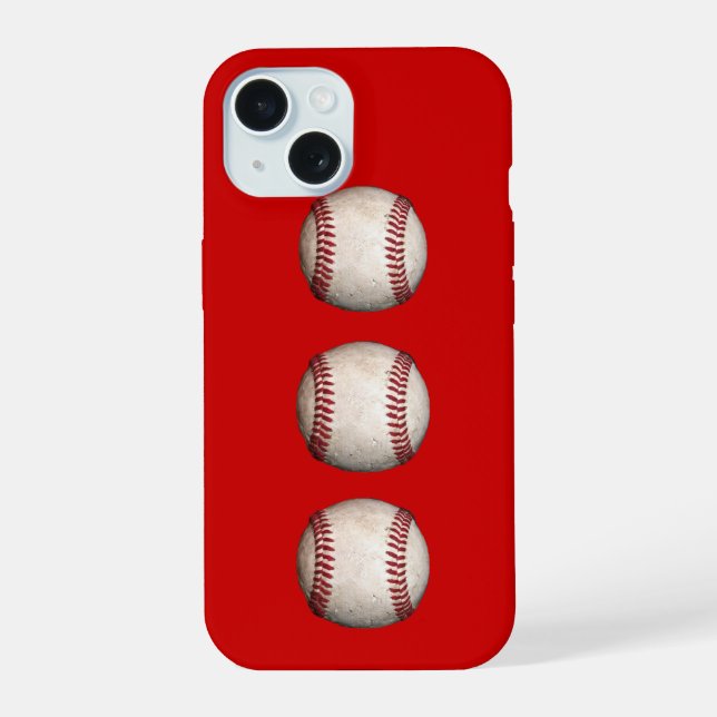 Baseballs in a Row iPhone 15 Case (Back)