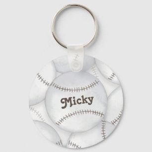 Baseballs  label keychain