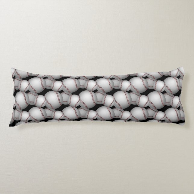 Baseballs Pattern Body Pillow (Front)