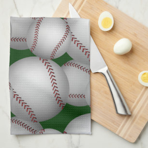Baseballs Pattern Kitchen Towel