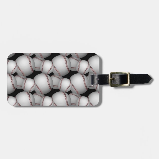 Baseballs Pattern Luggage Tag (Front Horizontal)