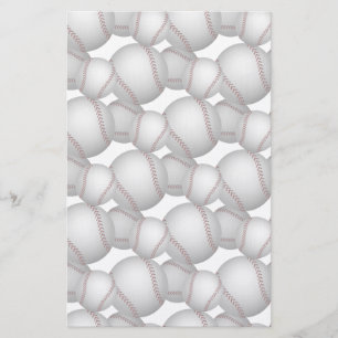 Baseballs Pattern Stationery