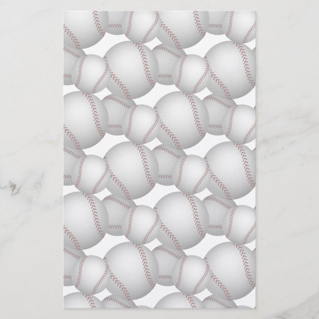 Baseballs Pattern Stationery (Front)