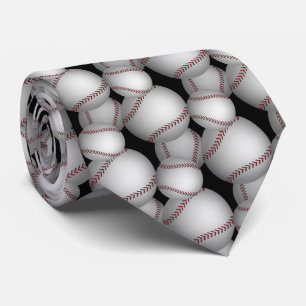 Baseballs Pattern Tie