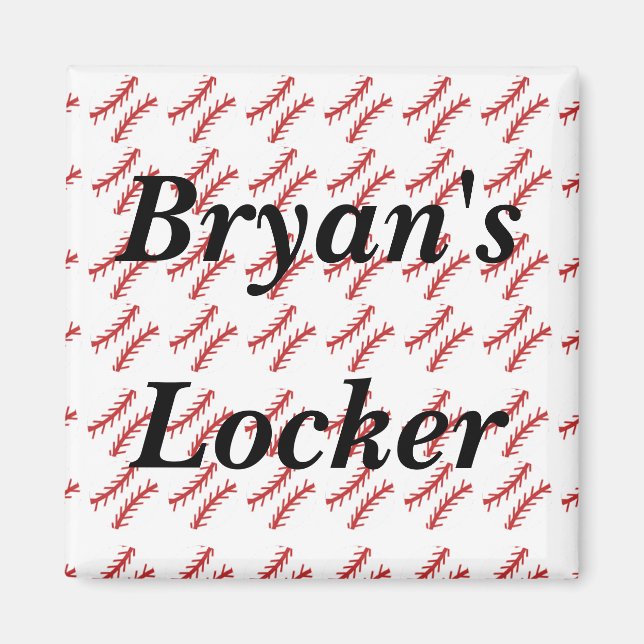 Baseballs Personalized Locker Magnet (Front)
