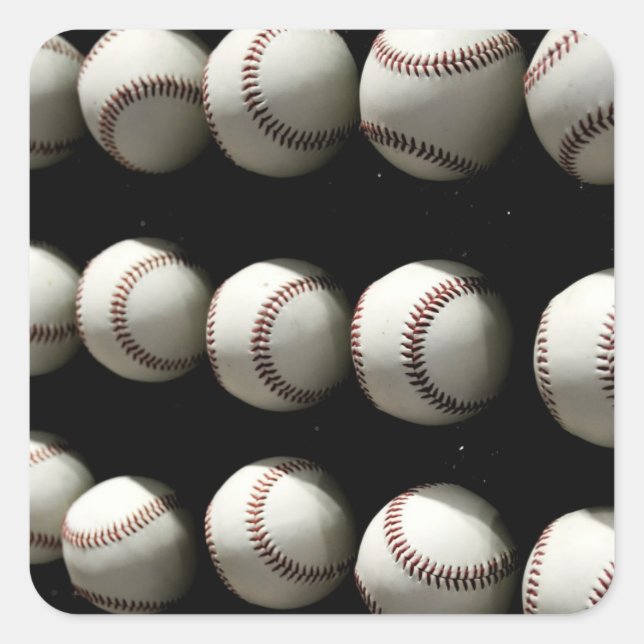 Baseballs Square Sticker (Front)