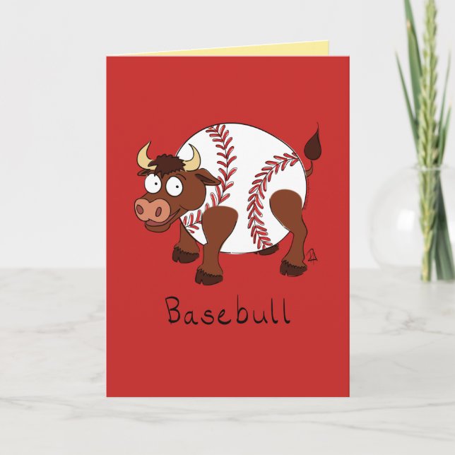 Basebull - Funny Baseball Bull Card (Front)