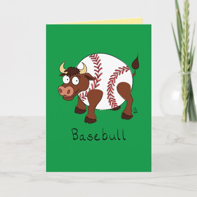 Basebull - Funny Baseball Carte à taureau (Devant)