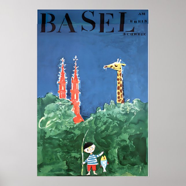 Basel Art Swiss Travel Poster Switzerland Print (Front)