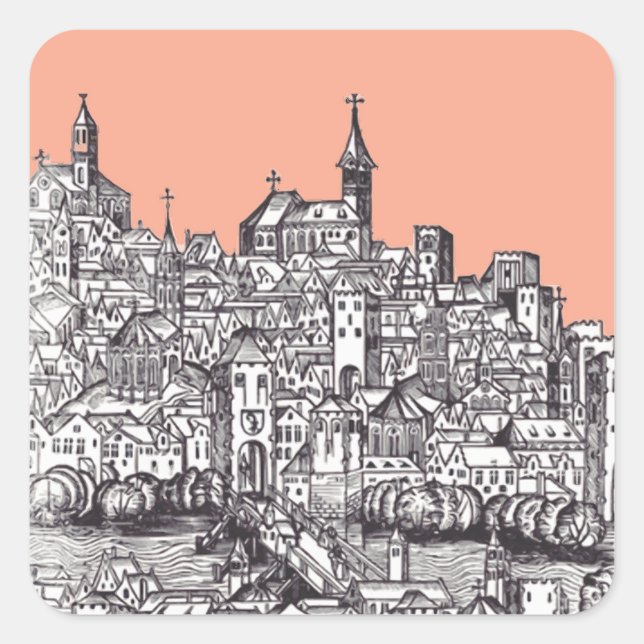 Basel city in northwestern Switzerland Square Sticker (Front)