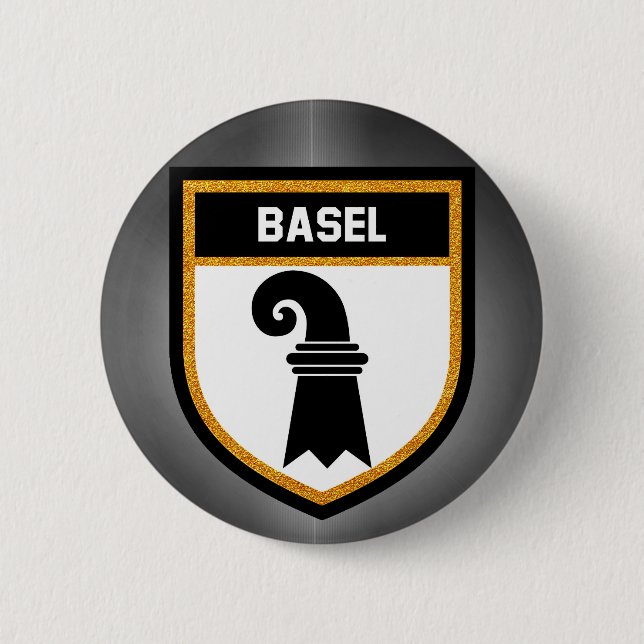 Basel  Flag 2 Inch Round Button (Front)