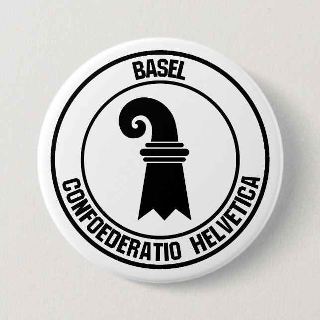 Basel Round Emblem 3 Inch Round Button (Front)