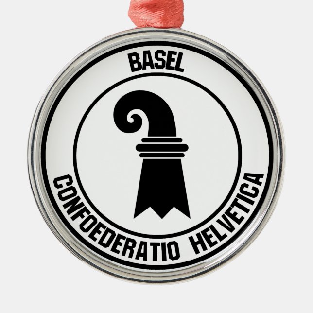 Basel Round Emblem Metal Ornament (Front)
