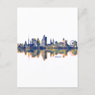 Basel Skyline Holiday Postcard