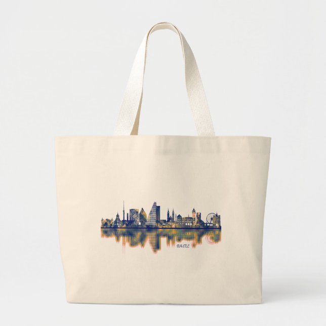 Basel Skyline Large Tote Bag (Front)