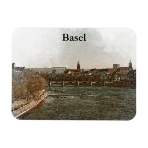 Basel , Switzerland Europe City Panorama View Magnet