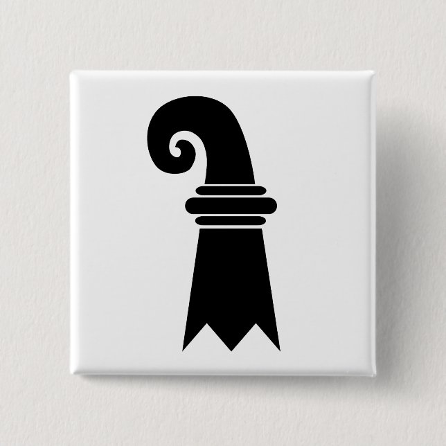 Basel, Switzerland flag 2 Inch Square Button (Front)
