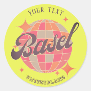 Basel Switzerland Grüezi colourful party grüzi Classic Round Sticker