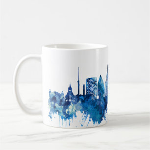 Basel Switzerland Skyline Blue Coffee Mug