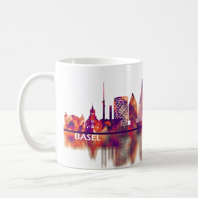 Basel Switzerland Skyline Coffee Mug (Left)