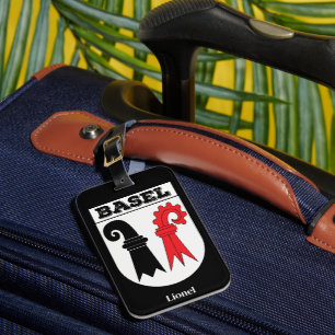 Basel, Switzerland   Swiss Cantons Coat of Arms Luggage Tag