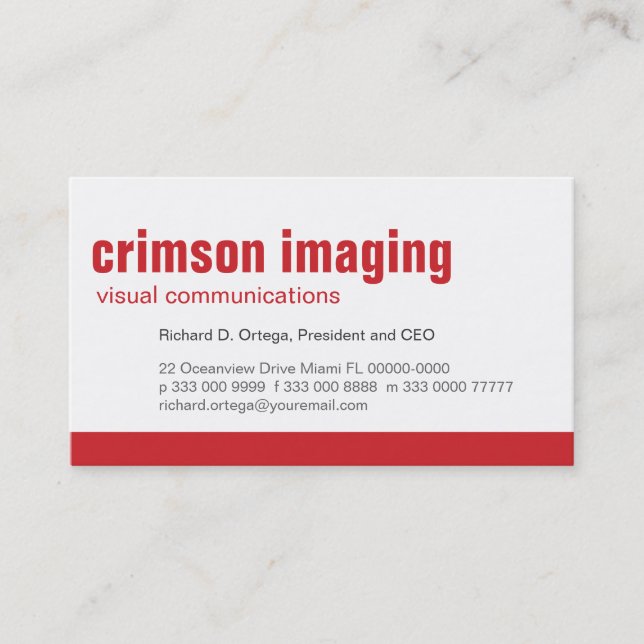 Baseline Panel Crimson Business Card (Front)