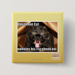 Basement Cat 2 Inch Square Button