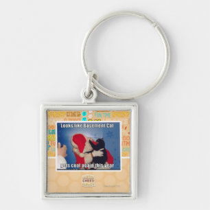 Basement Cat gets coal Keychain