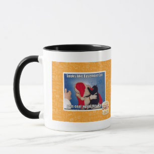 Basement Cat gets coal Mug