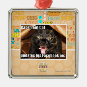 Basement Cat Metal Ornament
