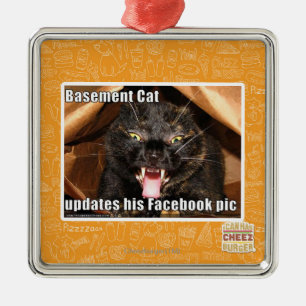 Basement Cat Metal Ornament