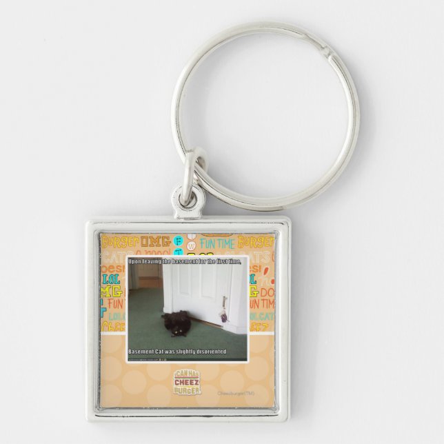 Basement Cat, slightly disoriented Keychain (Front)