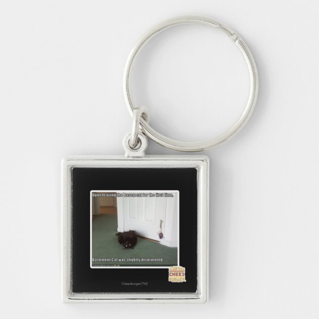 Basement Cat, slightly disoriented Keychain (Front)
