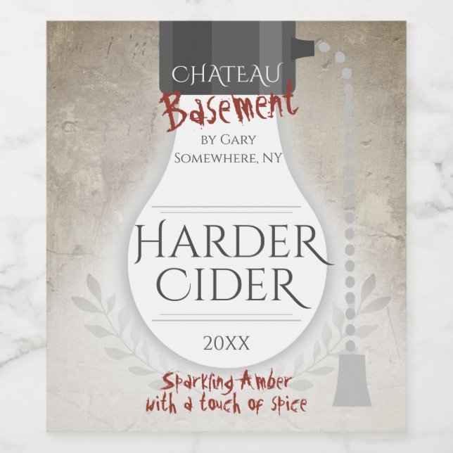 Basement homemade wine beer cider personalized label (Single Label)